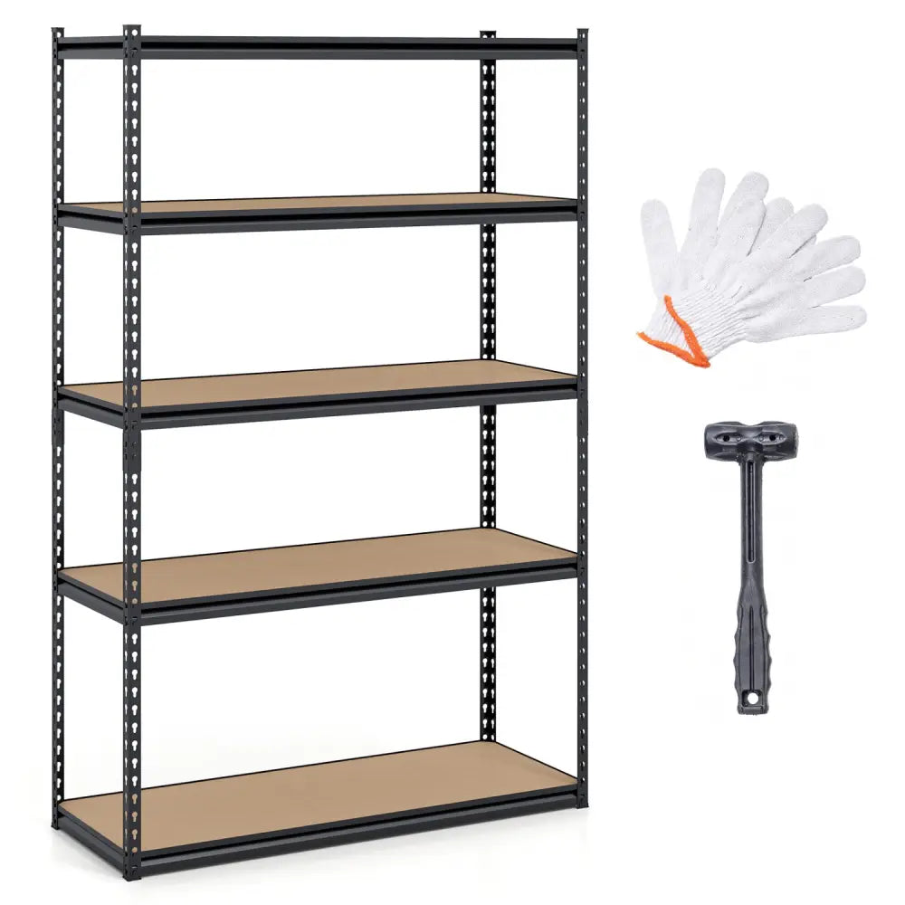5-Tier Garage Shelving Unit for Warehouse and Basement-Set of 4 - Black - Garages