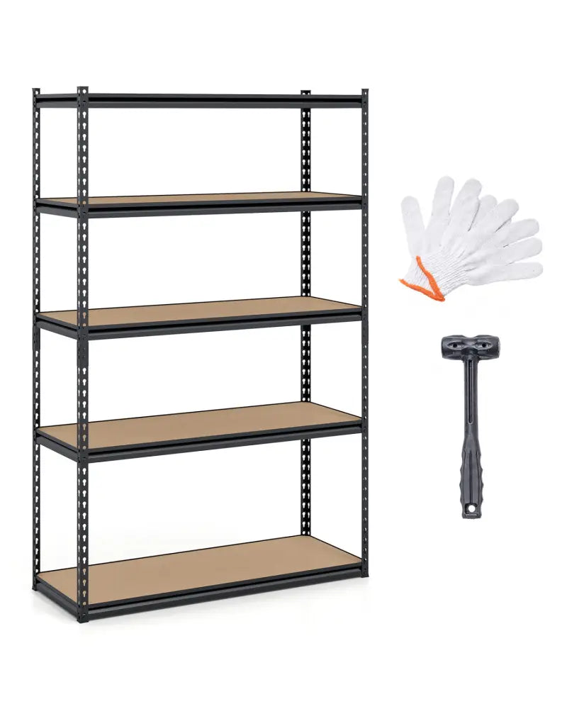 5-Tier Garage Shelving Unit for Warehouse and Basement-Set of 4 - Black - Garages