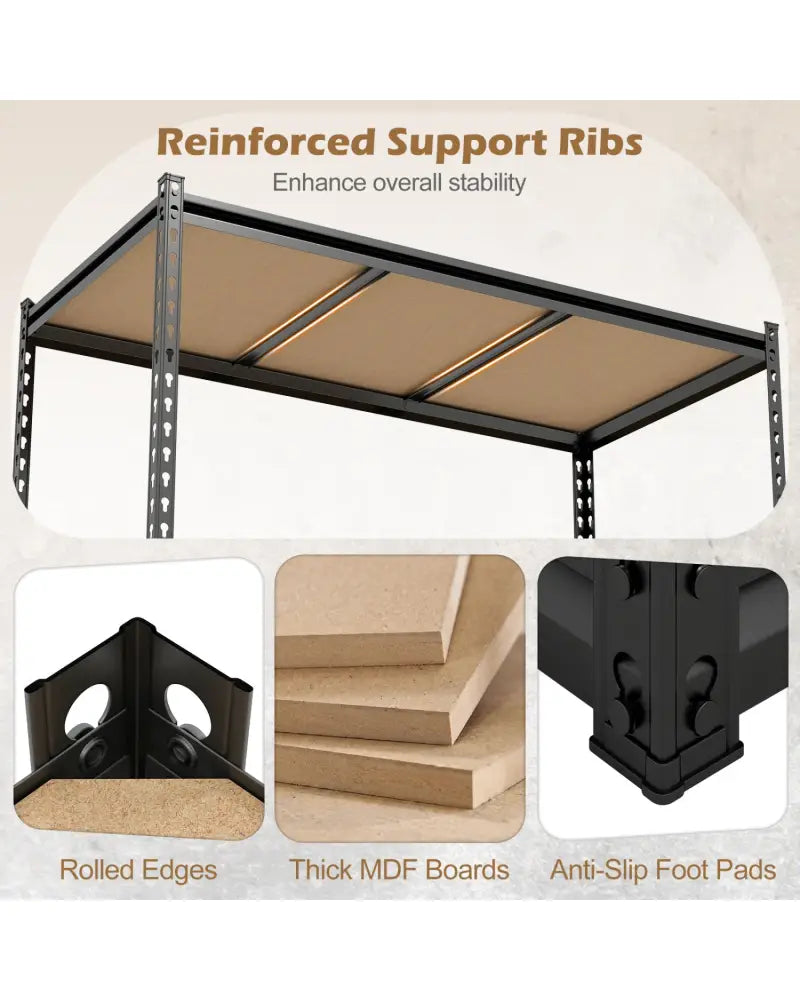 5-Tier Garage Shelving Unit for Warehouse and Basement-Set of 4 - Black - Garages