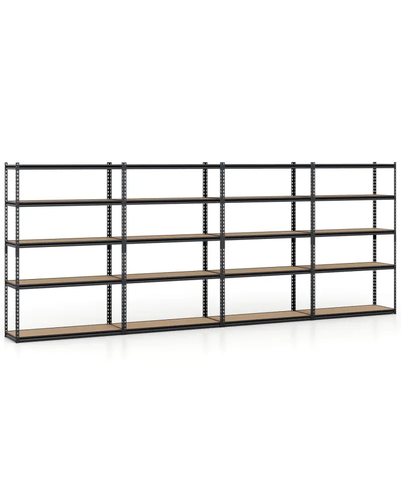 5-Tier Garage Shelving Unit for Warehouse and Basement-Set of 4 - Black - Garages