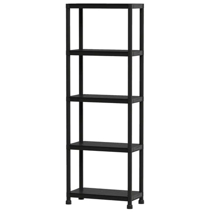 5-Tier Heavy-Duty Plastic Storage Shelves Freestanding Garage Shelving Unit - Black - Garages