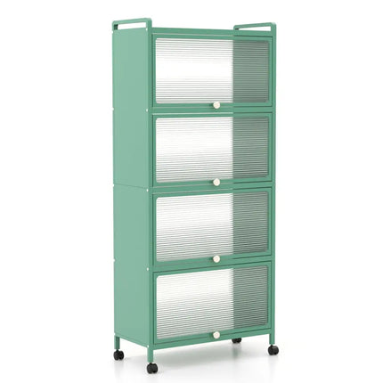 5 - Tier Kitchen Baker's Rack with Flip - up PC Doors - Green - Oasis Home Essentials