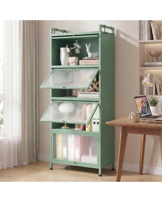 5-Tier Kitchen Baker’s Rack with Flip-up PC Doors-Green - Green - Baker’s Racks