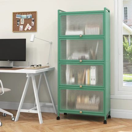 5 - Tier Kitchen Baker's Rack with Flip - up PC Doors - Green - Oasis Home Essentials