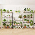 5-Tier Metal Storage Shelving Unit Set of 2 Adjustable Utility Shelf with V-Shaped Wire Rack-Black - Black - Garages