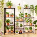 5-Tier Metal Storage Shelving Unit Set of 2 with V-Shaped Wire Rack-Black - Black - Garages