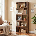 5-Tier Modern Bookshelf with Open Back and 2 Anti-Tipping Kits-Brown - Brown - Bookcases