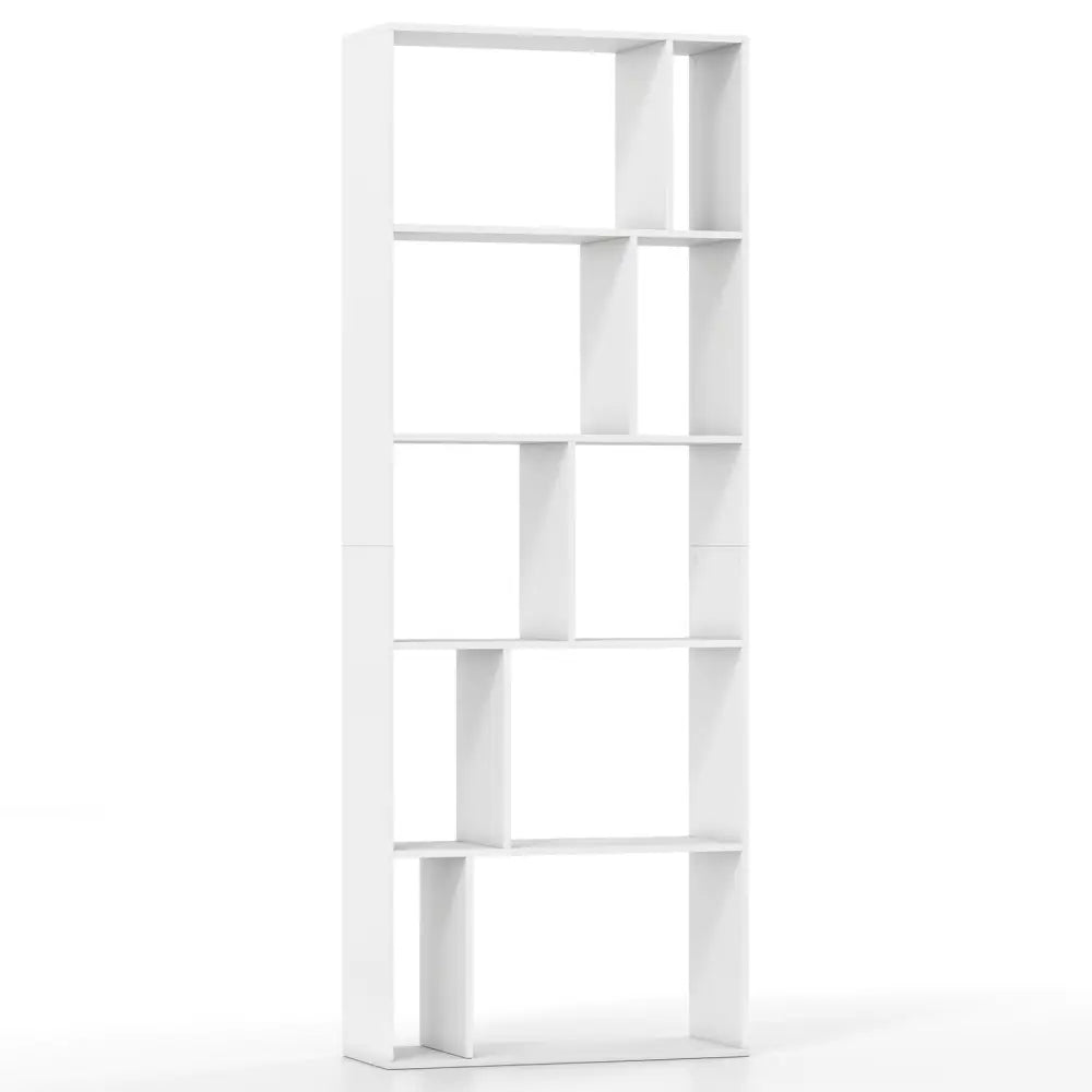 5-Tier Modern Bookshelf with Open Back and 2 Anti-Tipping Kits-White - White - Bookcases