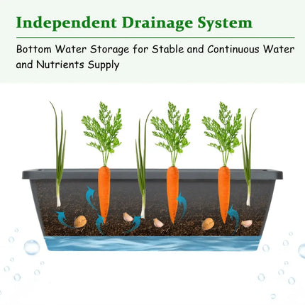 5-Tier Raised Garden Bed with Water Drainage for Flowers Vegetables - Black - Raised Garden Beds