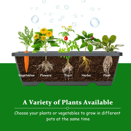 5-Tier Raised Garden Bed with Water Drainage for Flowers Vegetables - Black - Raised Garden Beds