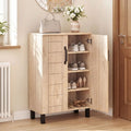 5-Tier Shoe Storage Cabinet Freestanding Wooden Shoe Rack Organizer-Natrual - Natural - Shoe Racks & Storage Benches
