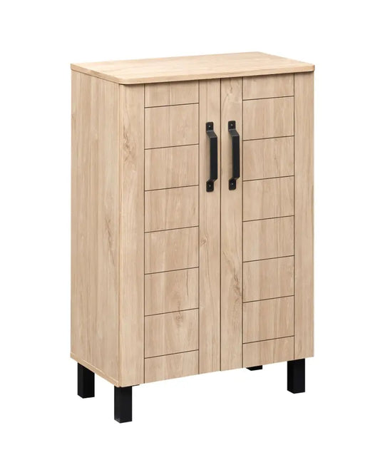 5-Tier Shoe Storage Cabinet Freestanding Wooden Shoe Rack Organizer-Natrual - Natural - Shoe Racks & Storage Benches