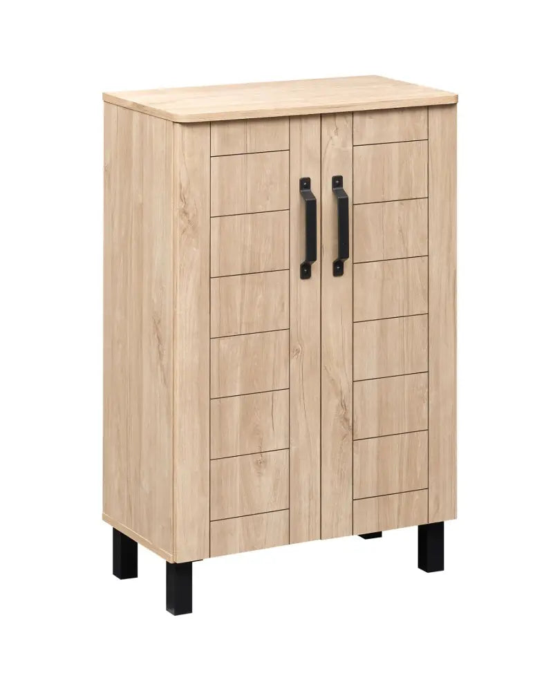 5-Tier Shoe Storage Cabinet Freestanding Wooden Shoe Rack Organizer-Natrual - Natural - Shoe Racks & Storage Benches