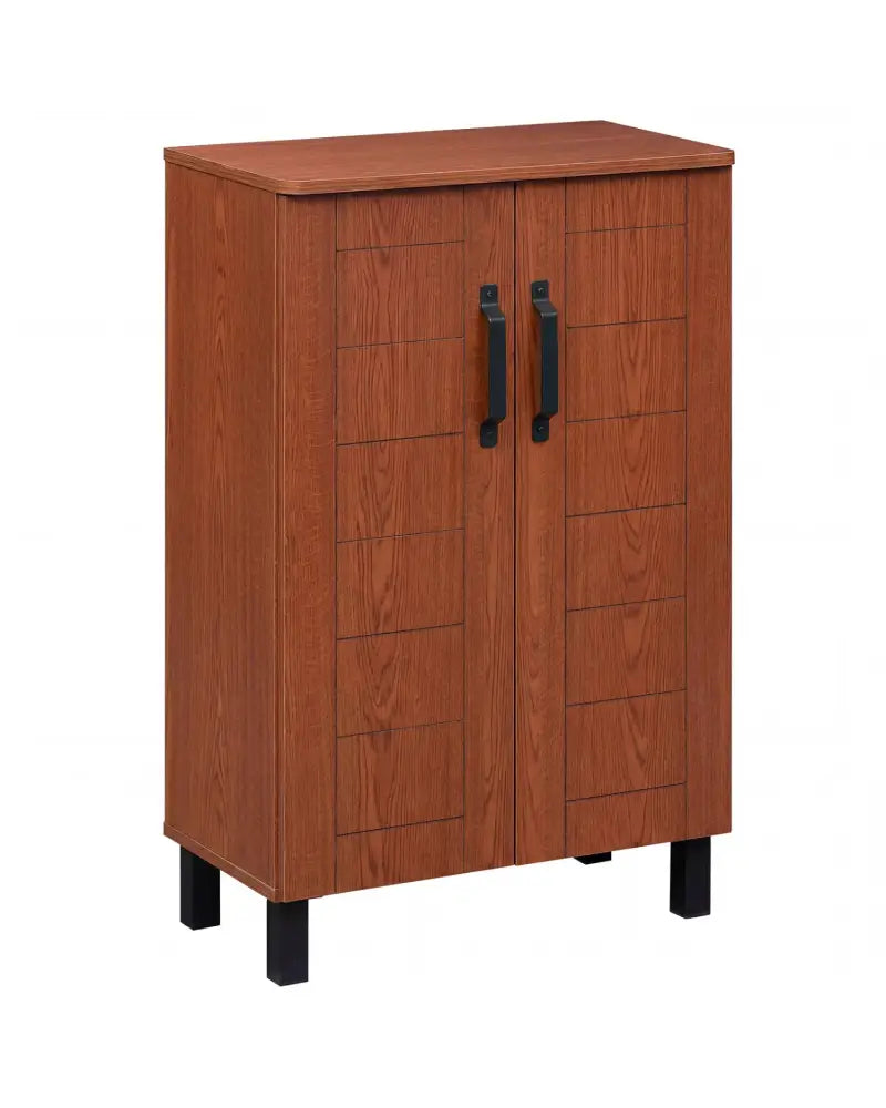 5-Tier Shoe Storage Cabinet Freestanding Wooden Shoe Rack Organizer-Brown - Brown - Shoe Racks & Storage Benches