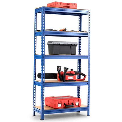 5-Tier Steel Shelving Unit Storage Shelves Heavy Duty Storage Rack-Blue - Blue - Garages