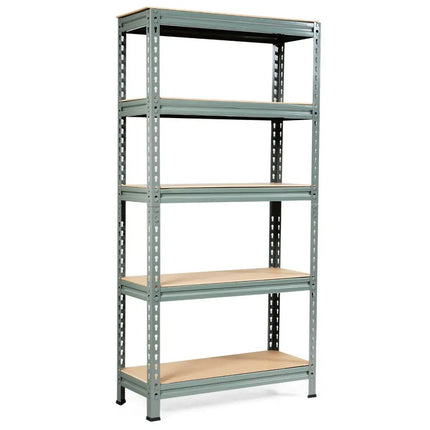 5-Tier Steel Shelving Unit Storage Shelves Heavy Duty Storage Rack-Gray - Gray - Garages