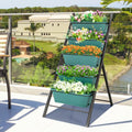5-tier Vertical Garden Planter Box Elevated Raised Bed with 5 Container-Green - Green - Raised Garden Beds