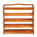 5-Tier Wood Large Shoe Rack Holds up 12-18 Pairs - Natural - Shoe Racks & Storage Benches