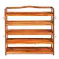5-Tier Wood Large Shoe Rack Holds up 12-18 Pairs - Natural - Shoe Racks & Storage Benches