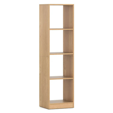 5 Tiers 4-Cube Narrow Bookshelf with 4 Anti-Tipping Kits-Natural - Natural - Bookcases