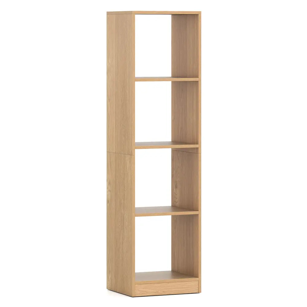 5 Tiers 4-Cube Narrow Bookshelf with 4 Anti-Tipping Kits-Natural - Natural - Bookcases