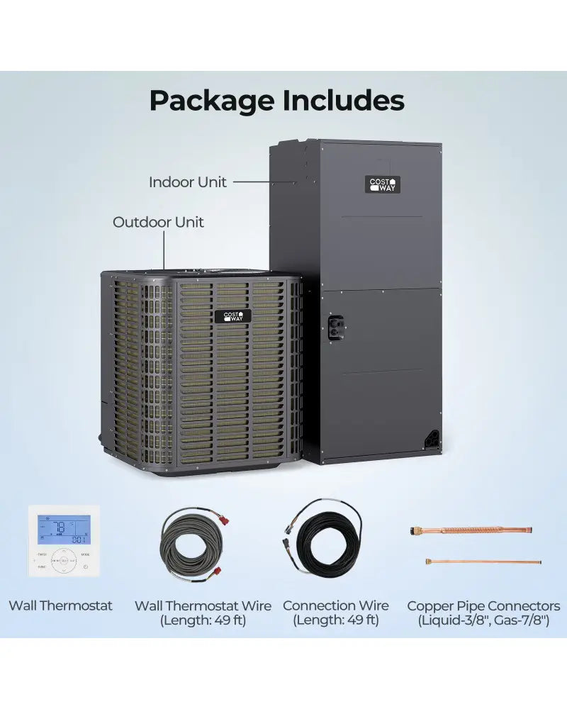 5 Ton 17 SEER2 High-Performance Heat Pump System (Operates down to -15°C) - Gray - Heat Pumps