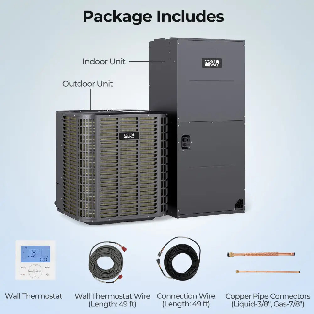 5 Ton 17 SEER2 High-Performance Heat Pump System (Operates down to -15°C) - Gray - Heat Pumps