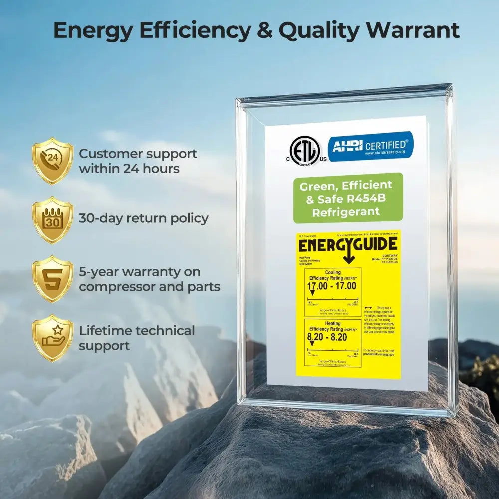5 Ton 17 SEER2 High-Performance Heat Pump System (Operates down to -15°C) Costway