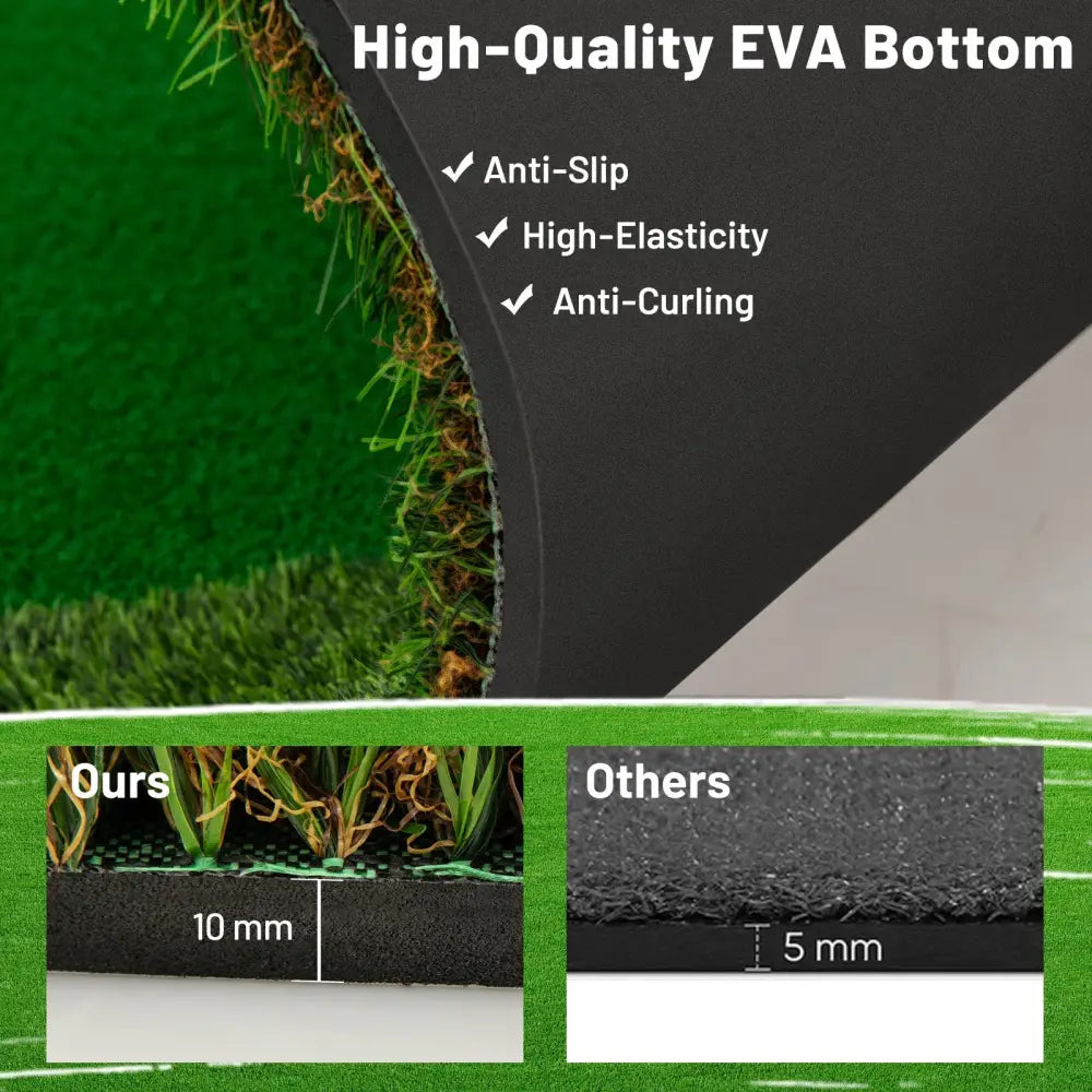 5 x 10 Feet Golf Practice Putting Green Mat with 3 Holes and Golf Balls for Home Office Backyard - Green - Golf