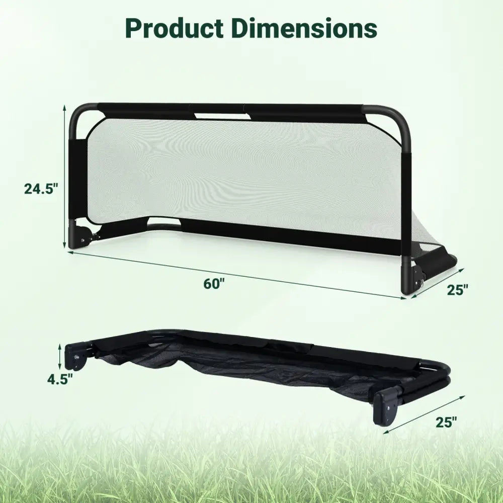 5 x 3 FT Portable Pop-up Football Training Equipment with Net - Black - Sport Equipments