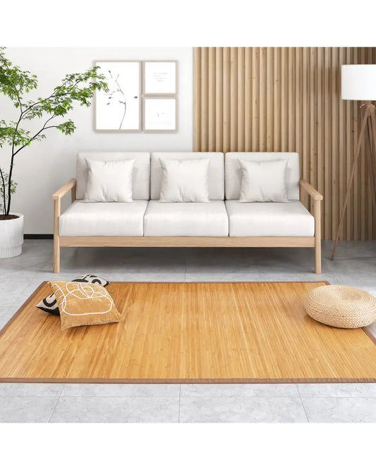 5 x 8 Feet Bamboo Floor Mat with Anti-Slip Backing for Living Room Bedroom - Rugs