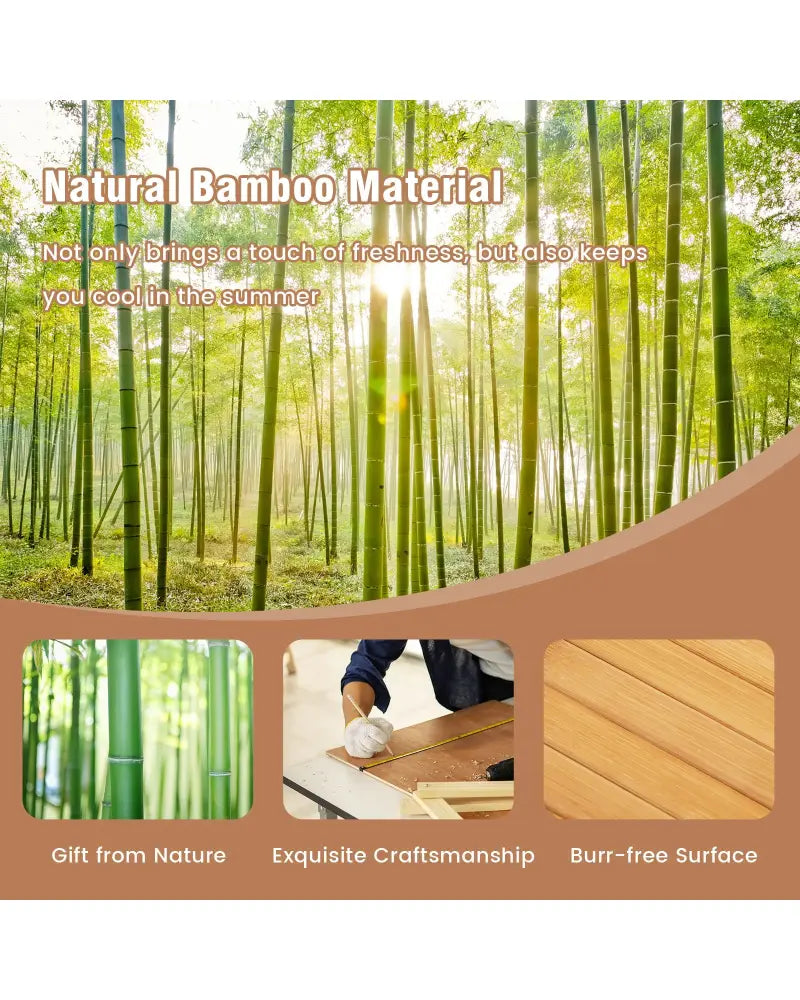 5 x 8 Feet Bamboo Floor Mat with Anti-Slip Backing for Living Room Bedroom - Rugs