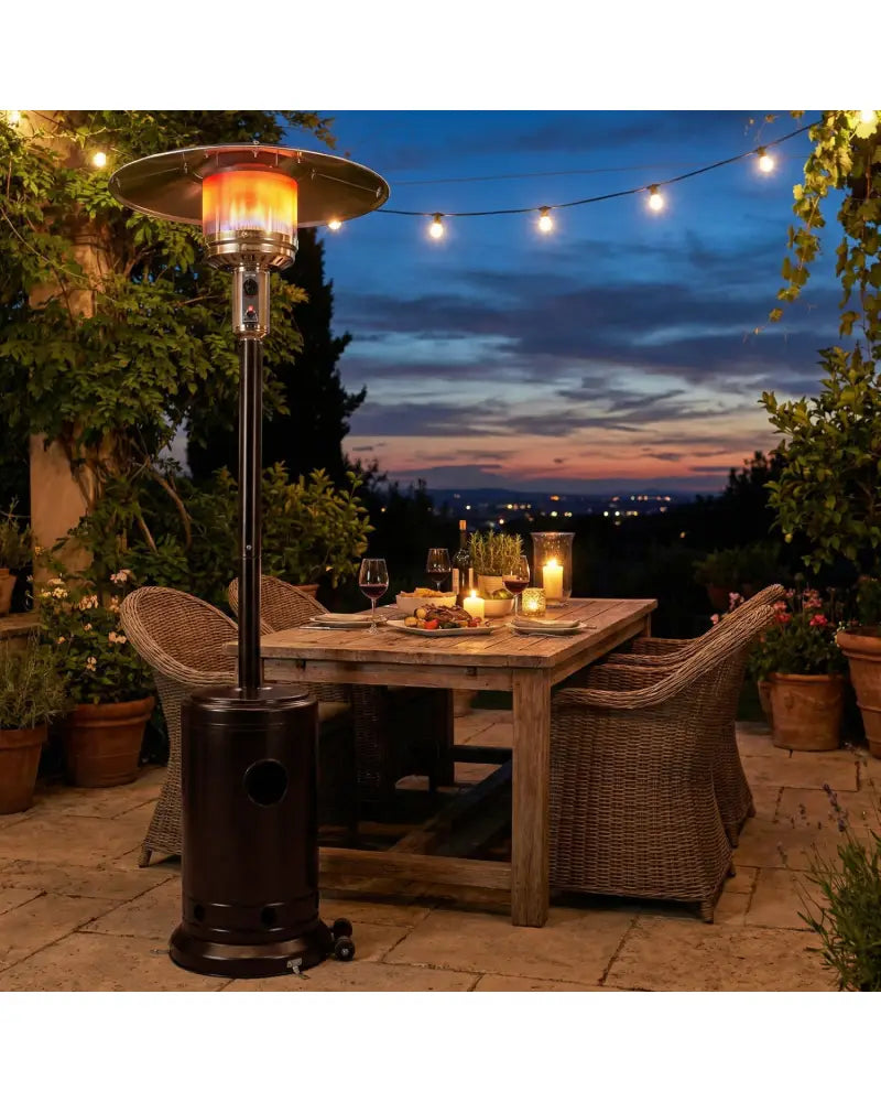50 000 BTU Patio Propane Gas Heater with Stainless Steel Burner-Bronze - Bronze - Patio Heaters