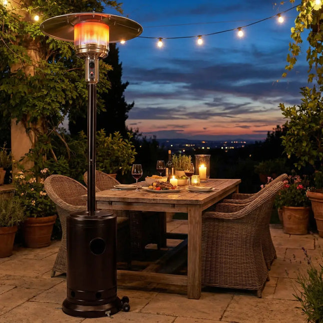 50 000 BTU Patio Propane Gas Heater with Stainless Steel Burner-Bronze - Bronze - Patio Heaters