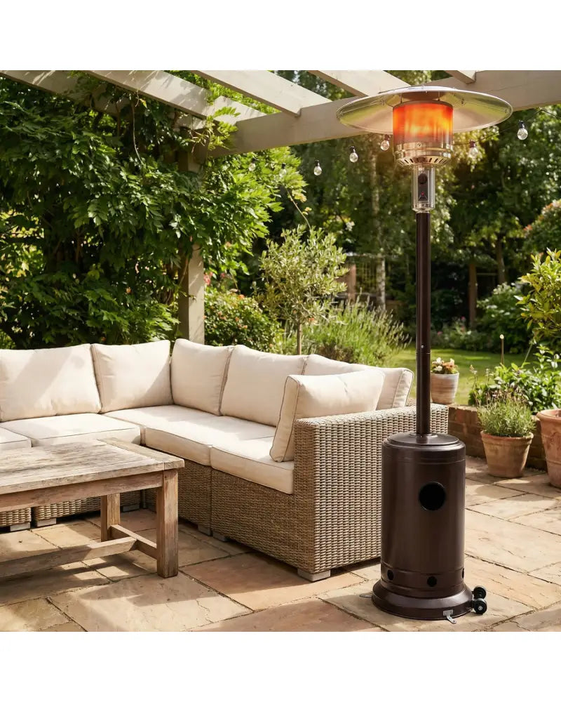 50 000 BTU Patio Propane Gas Heater with Stainless Steel Burner-Bronze - Bronze - Patio Heaters
