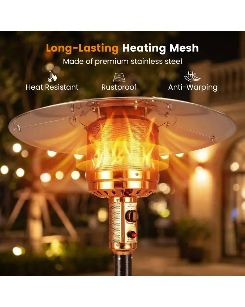 50 000 BTU Patio Propane Gas Heater with Stainless Steel Burner-Bronze - Bronze - Patio Heaters