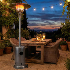 50 000 BTU Patio Propane Gas Heater with Stainless Steel Burner-Gray - Gray - Patio Heaters