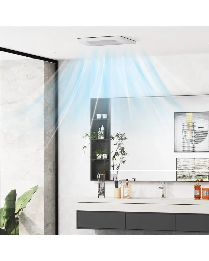 50/80/110 CFM Ceiling Mount Bathroom Fan with Pick-A-Flow and 4 Inches Duct - White - Ventilation Fans