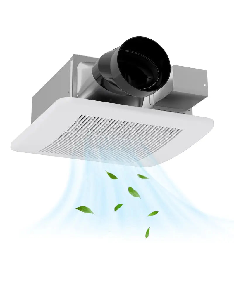 50/80/110 CFM Ceiling Mount Bathroom Fan with Pick-A-Flow and 4 Inches Duct - White - Ventilation Fans
