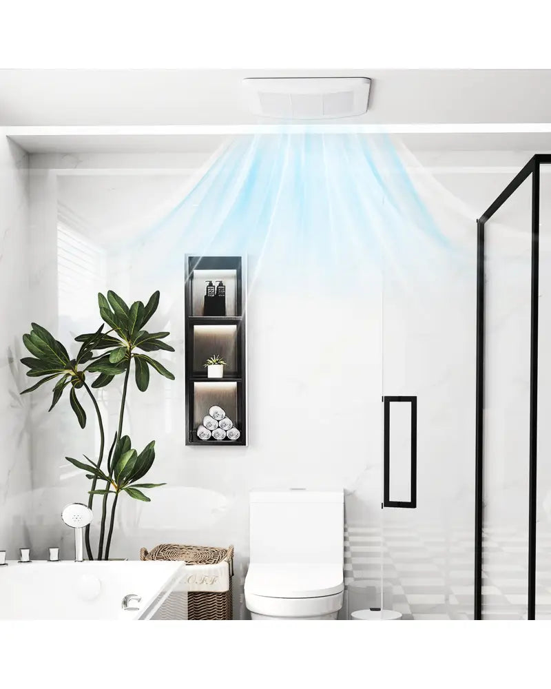 50/80/110 CFM Ceiling Mount Bathroom Fan with Pick-A-Flow and 4 Inches Duct - White - Ventilation Fans