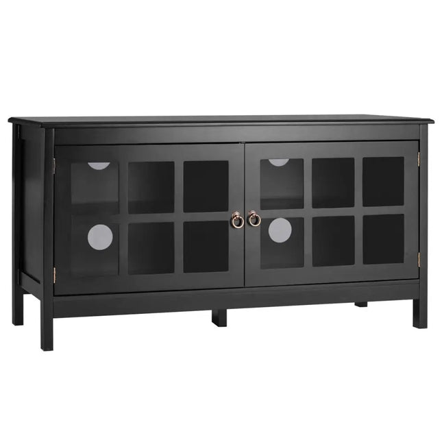 50 Inch Modern Wood Large TV Stand Entertainment Center for TV - Black - Entertainment Centers & TV Stands