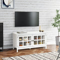50 Inch Modern Wood Large TV Stand Entertainment Center for TV-White - White - Entertainment Centers & TV Stands