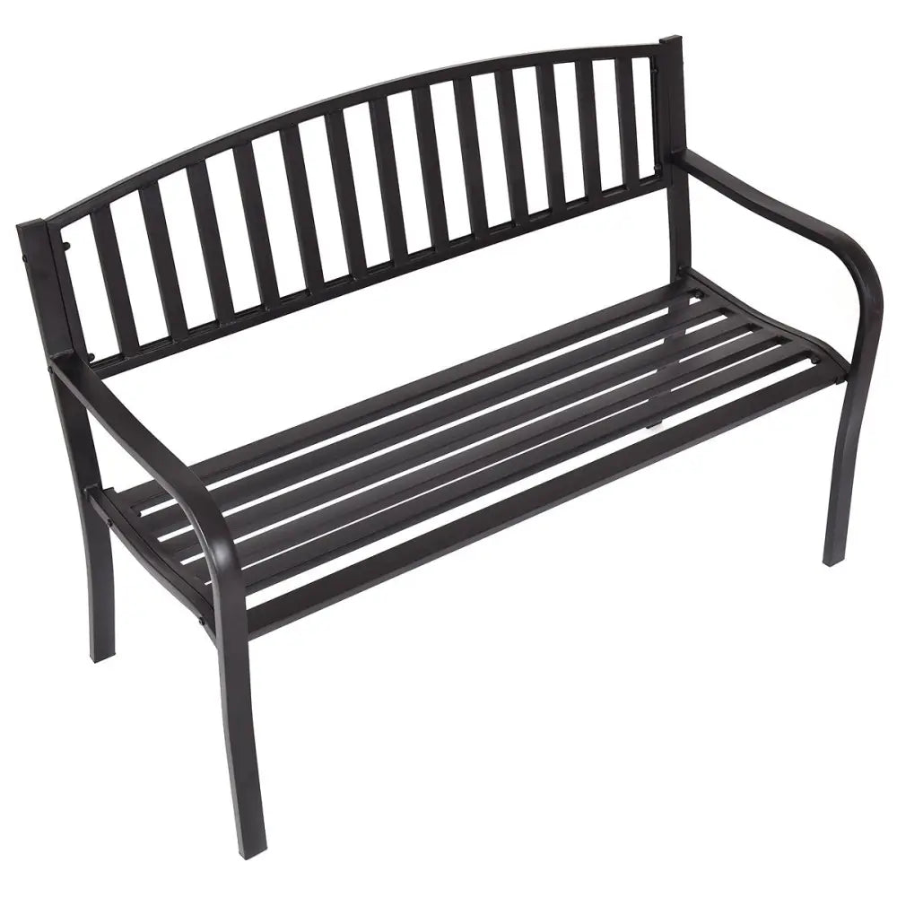 50 Inch Patio Garden Bench Loveseats for Outdoor - Black - Outdoor Benches