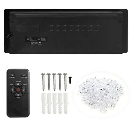 50 Inch Recessed Ultra Thin Electric Fireplace with Timer Costway