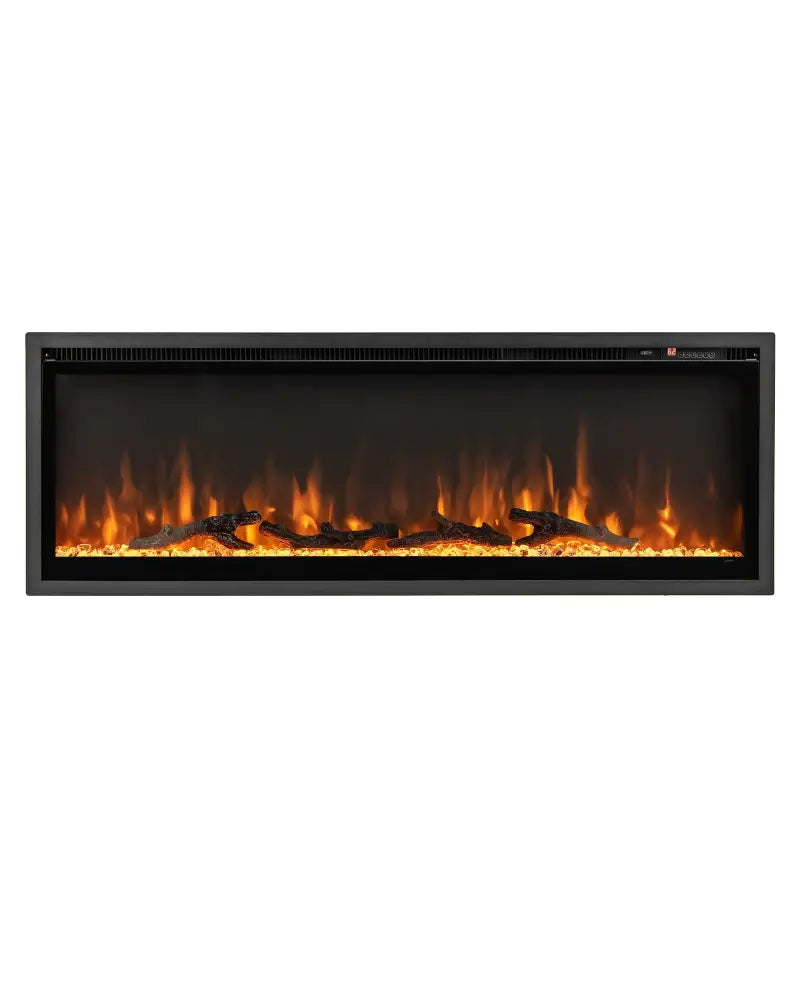 50 Inches Electric Fireplace in-Wall Recessed with Remote Control and Adjustable Color and Brightness-50 inches - Black