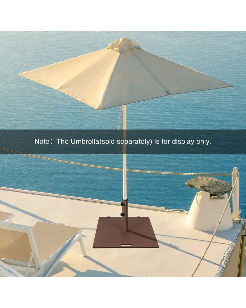 50 LBS Weighted 24 Inch Square Patio Umbrella Base - Brown - Outdoor Umbrella Bases