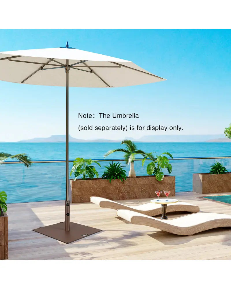 50 LBS Weighted 24 Inch Square Patio Umbrella Base - Brown - Outdoor Umbrella Bases