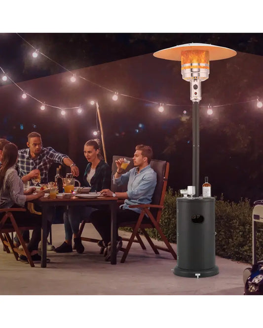 50000 BTU Propane Patio Heater with Round Table Design-Black - Black - Patio Heaters