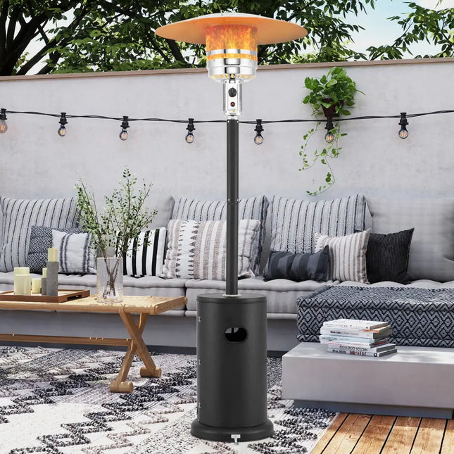 50000 BTU Propane Patio Heater with Round Table Design-Black - Black - Patio Heaters