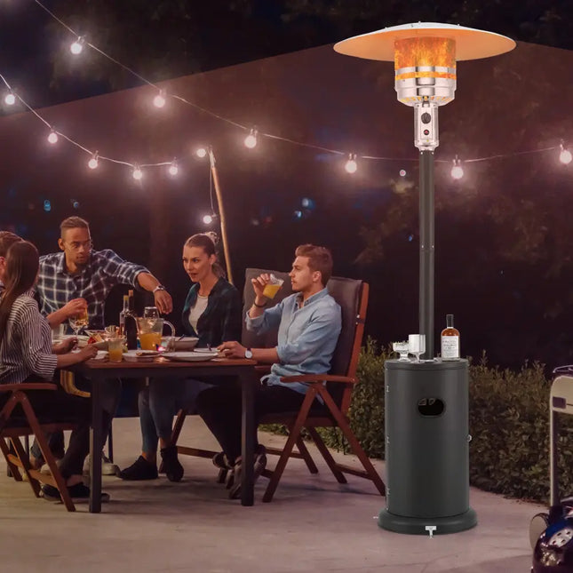 50000 BTU Propane Patio Heater with Round Table Design-Black - Black - Patio Heaters